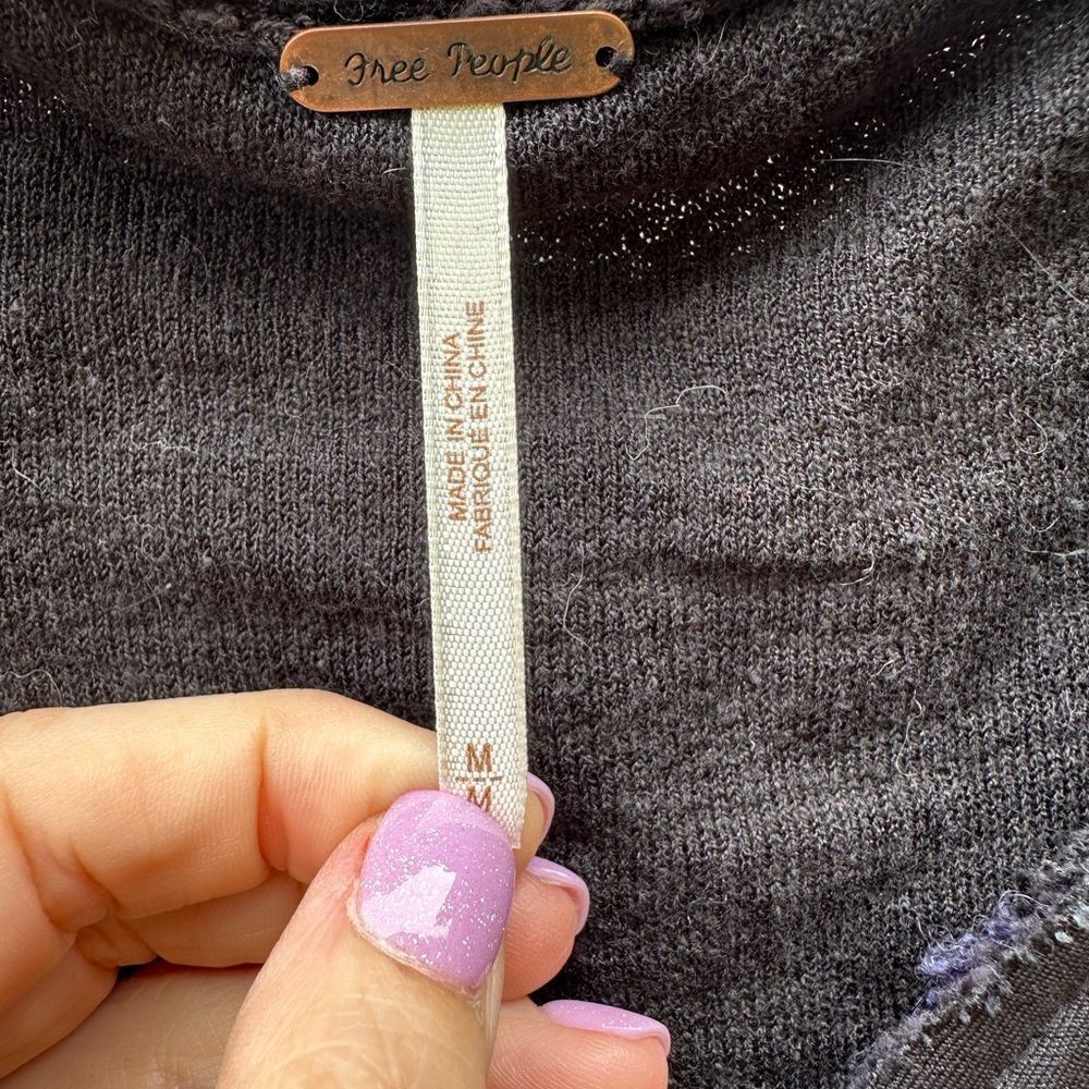 Free People V Neck Sequin Sweater - Picture 3 of 9